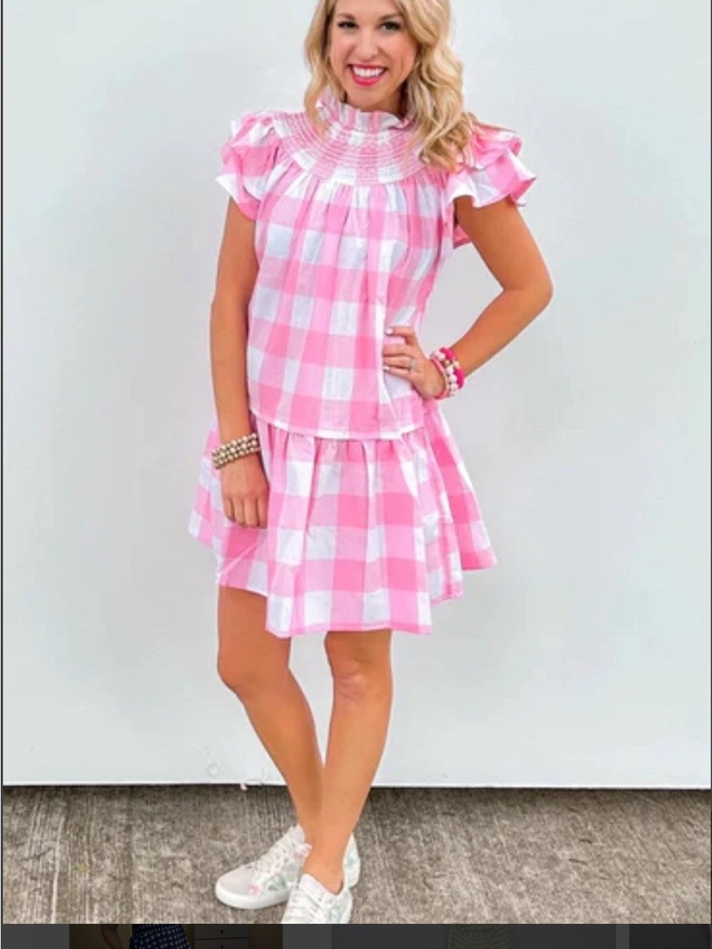 Pinch Pink Gingham Smock Dress